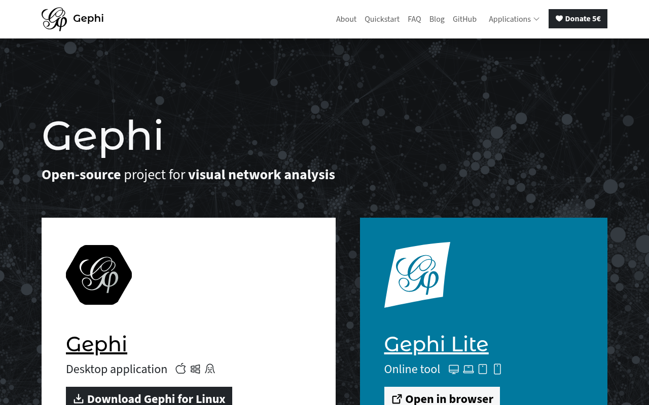 Gephi network visualisation platform