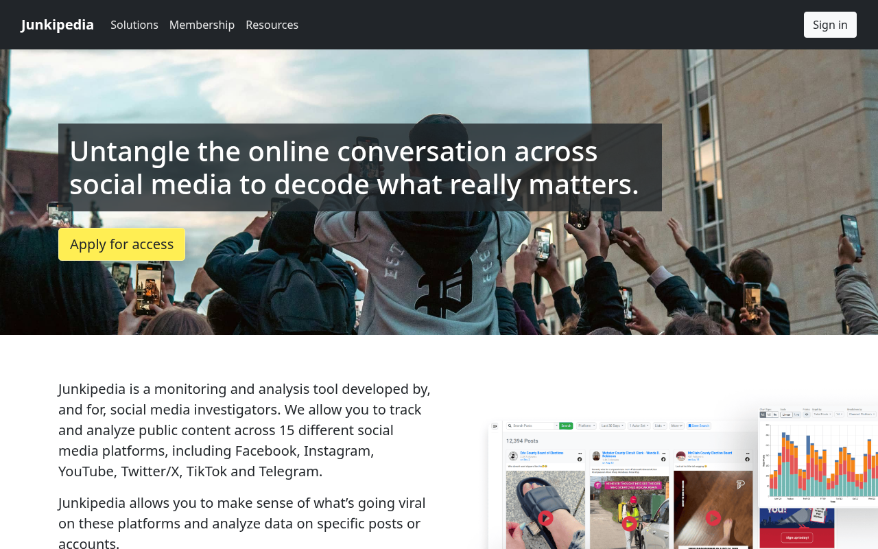 Junkipedia monitoring tool